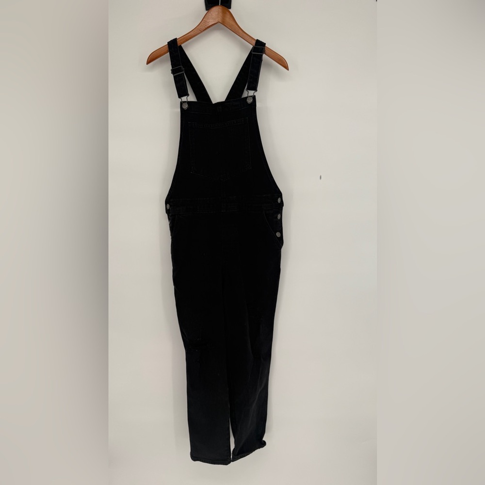 Old Navy Black Denim Overalls with Front Bib